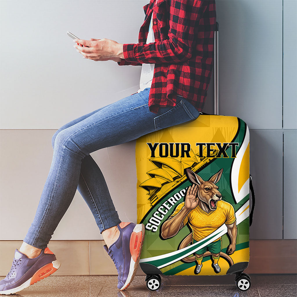 Personalized Australia Soccer Kangaroo Mascot Luggage Cover Sydney Opera House - Hear the Champions Roar Football