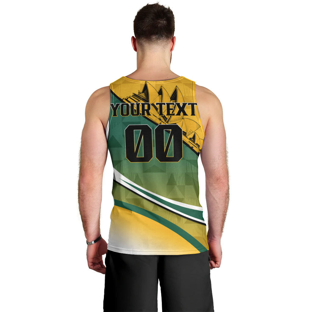 Personalized Australia Soccer Kangaroo Mascot Men Tank Top Sydney Opera House - Hear the Champions Roar Football