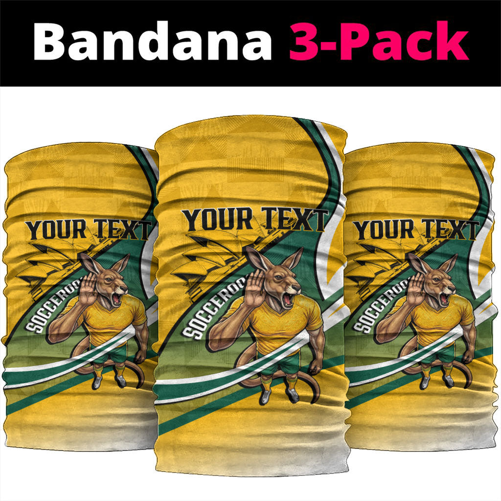 Personalized Australia Soccer Kangaroo Mascot Neck Gaiter Sydney Opera House - Hear the Champions Roar Football