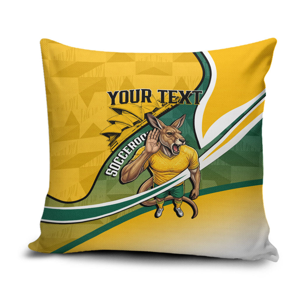 Personalized Australia Soccer Kangaroo Mascot Pillow Cover Sydney Opera House - Hear the Champions Roar Football