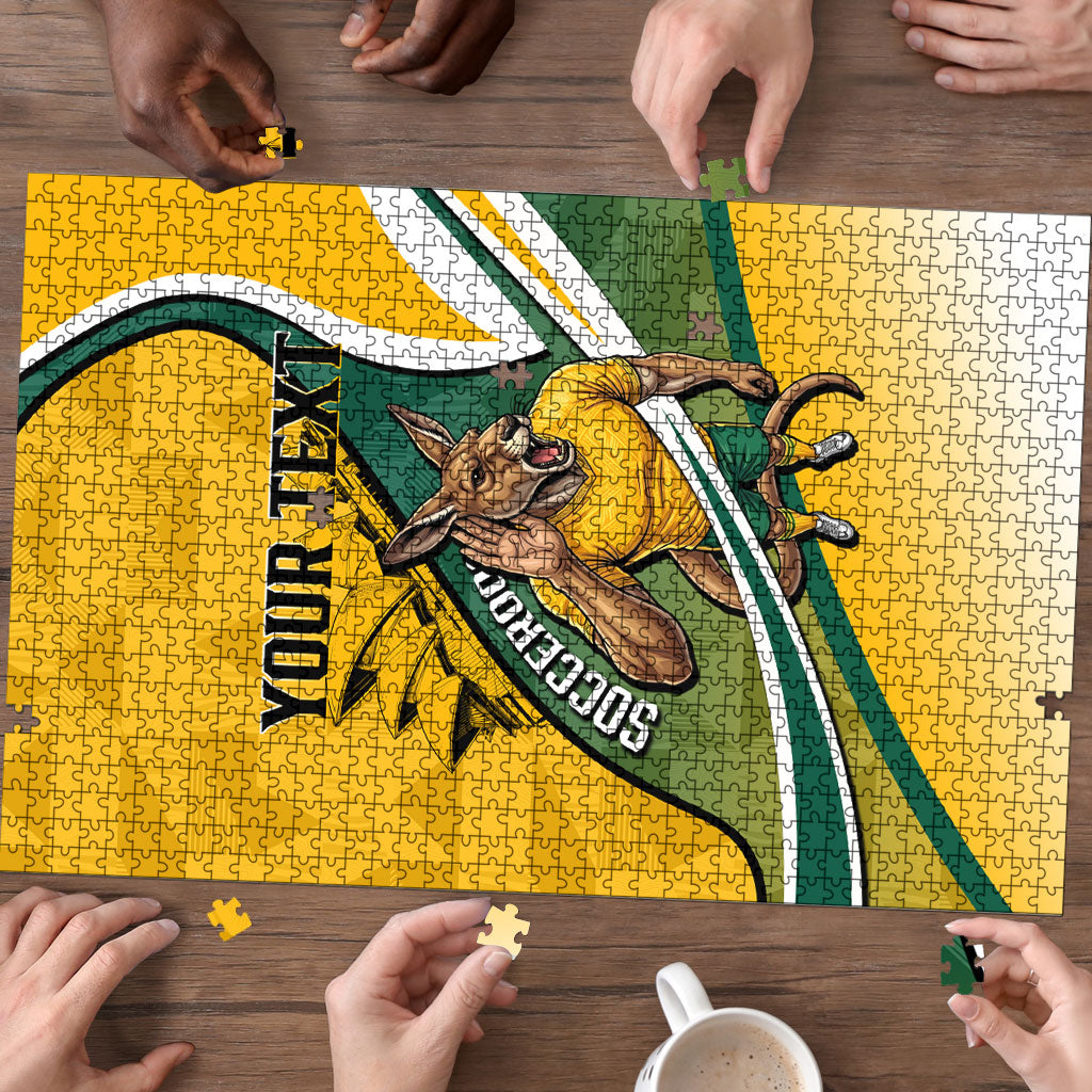 Personalized Australia Soccer Kangaroo Mascot Puzzle Sydney Opera House - Hear the Champions Roar Football