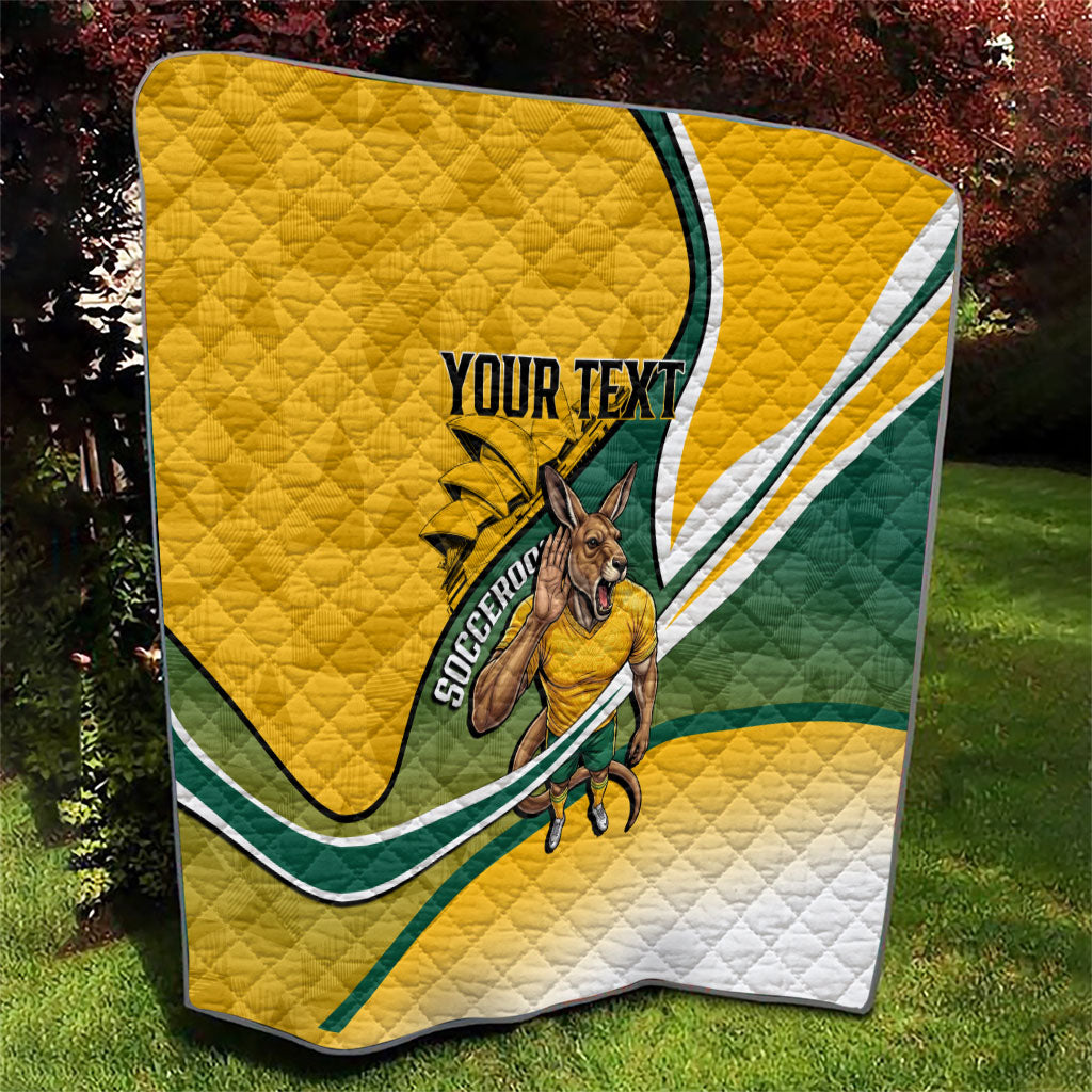 Personalized Australia Soccer Kangaroo Mascot Quilt Sydney Opera House - Hear the Champions Roar Football