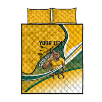 Personalized Australia Soccer Kangaroo Mascot Quilt Bed Set Sydney Opera House - Hear the Champions Roar Football