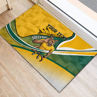 Personalized Australia Soccer Kangaroo Mascot Rubber Doormat Sydney Opera House - Hear the Champions Roar Football