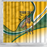 Personalized Australia Soccer Kangaroo Mascot Shower Curtain Sydney Opera House - Hear the Champions Roar Football
