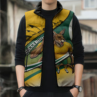 Personalized Australia Soccer Kangaroo Mascot Sleeveless Puffer Jacket Sydney Opera House - Hear the Champions Roar Football