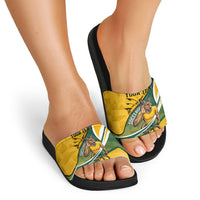 Personalized Australia Soccer Kangaroo Mascot Slide Sandals Sydney Opera House - Hear the Champions Roar Football