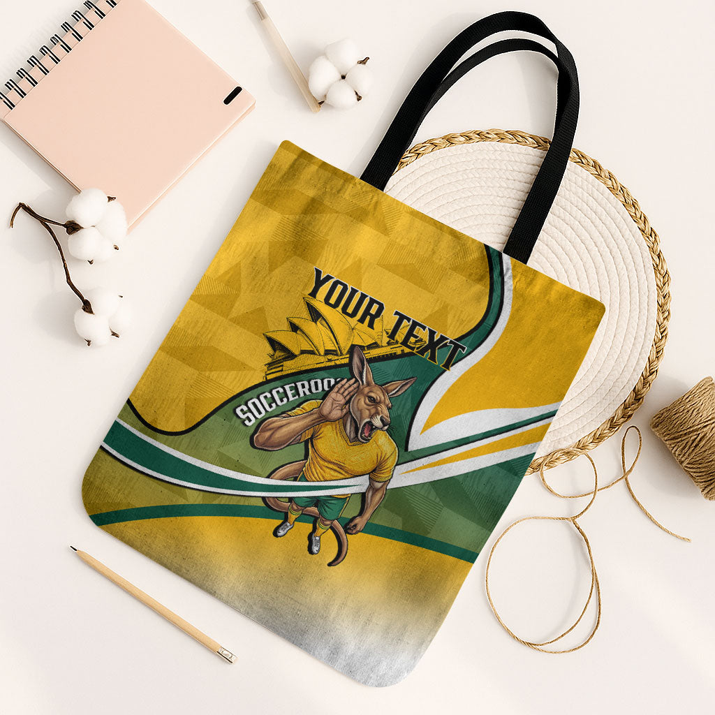 Personalized Australia Soccer Kangaroo Mascot Tote Bag Sydney Opera House - Hear the Champions Roar Football