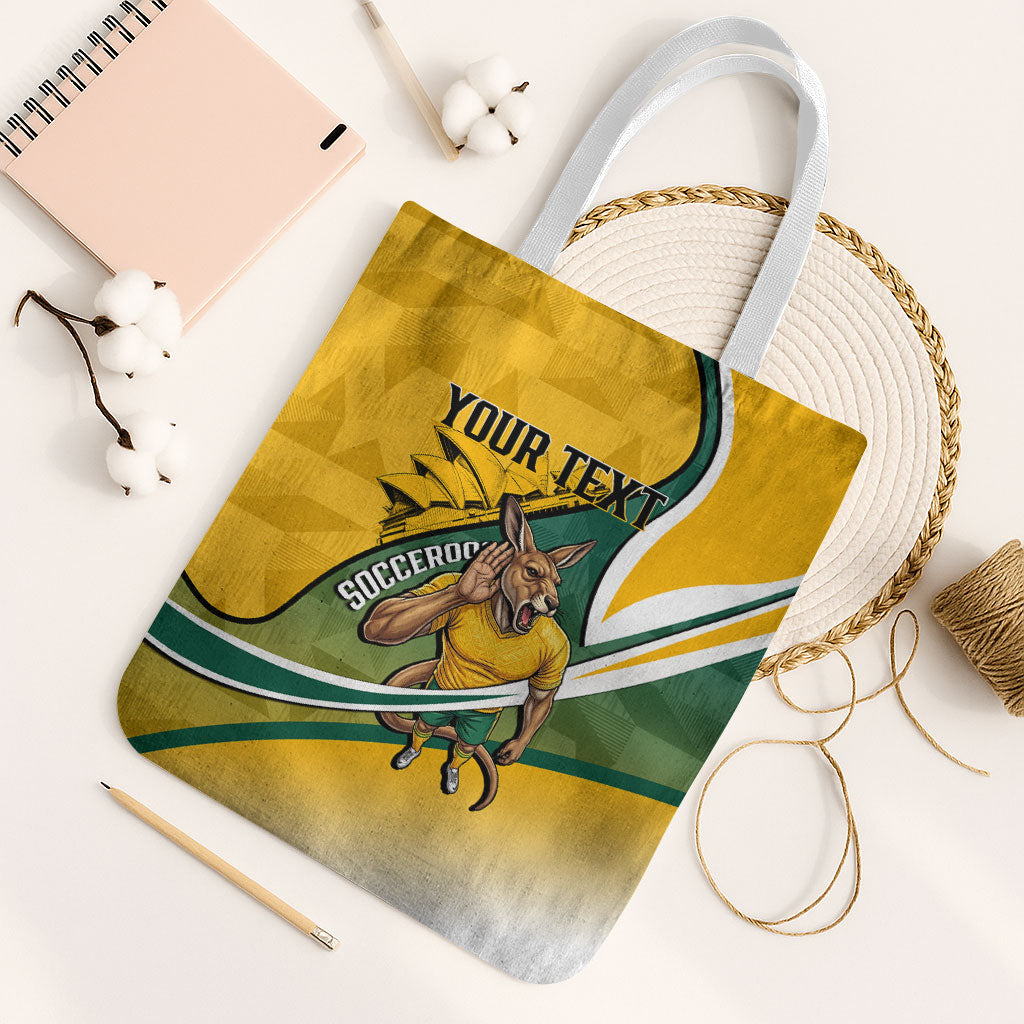 Personalized Australia Soccer Kangaroo Mascot Tote Bag Sydney Opera House - Hear the Champions Roar Football