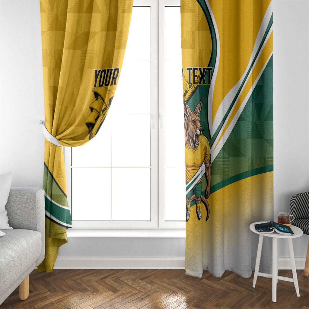Personalized Australia Soccer Kangaroo Mascot Window Curtain Sydney Opera House - Hear the Champions Roar Football