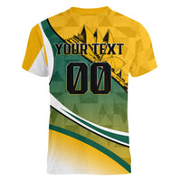 Personalized Australia Soccer Kangaroo Mascot Women V-Neck T-Shirt Sydney Opera House - Hear the Champions Roar Football