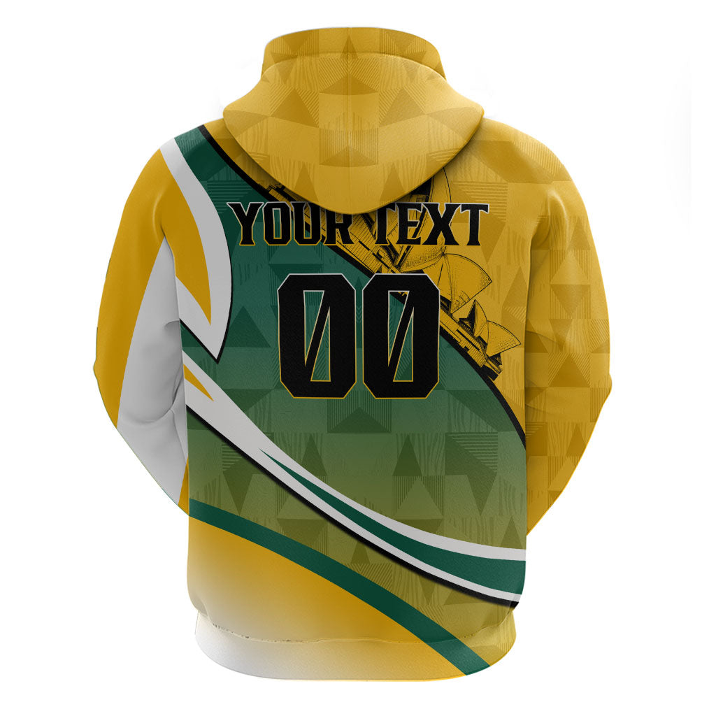Personalized Australia Soccer Kangaroo Mascot Zip Hoodie Sydney Opera House - Hear the Champions Roar Football