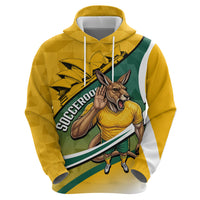 Personalized Australia Soccer Kangaroo Mascot Zip Hoodie Sydney Opera House - Hear the Champions Roar Football