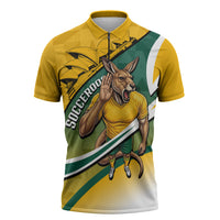 Personalized Australia Soccer Kangaroo Mascot Zipper Polo Shirt Sydney Opera House - Hear the Champions Roar Football