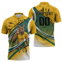 Personalized Australia Soccer Kangaroo Mascot Zipper Polo Shirt Sydney Opera House - Hear the Champions Roar Football