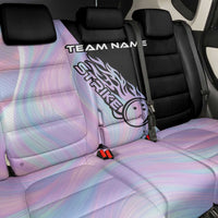 Bowling Strike Graphic Back Car Seat Cover Custom Flaming Ball and Pastel Gradient Swirl Pattern Design - Wonder Print Shop