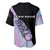 Bowling Strike Graphic Baseball Jersey Custom Flaming Ball and Pastel Gradient Swirl Pattern Design - Wonder Print Shop