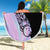 Bowling Strike Graphic Beach Blanket Custom Flaming Ball and Pastel Gradient Swirl Pattern Design - Wonder Print Shop