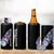 Bowling Strike Graphic 4 in 1 Can Cooler Tumbler Custom Flaming Ball and Pastel Gradient Swirl Pattern Design - Wonder Print Shop