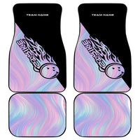 Bowling Strike Graphic Car Mats Custom Flaming Ball and Pastel Gradient Swirl Pattern Design - Wonder Print Shop