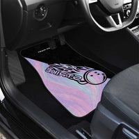 Bowling Strike Graphic Car Mats Custom Flaming Ball and Pastel Gradient Swirl Pattern Design - Wonder Print Shop