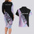 Bowling Strike Graphic Couples Matching Long Sleeve Bodycon Dress and Hawaiian Shirt Custom Flaming Ball and Pastel Gradient Swirl Pattern Design - Wonder Print Shop