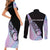 Bowling Strike Graphic Couples Matching Short Sleeve Bodycon Dress and Long Sleeve Button Shirt Custom Flaming Ball and Pastel Gradient Swirl Pattern Design - Wonder Print Shop