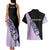 Bowling Strike Graphic Couples Matching Tank Maxi Dress and Hawaiian Shirt Custom Flaming Ball and Pastel Gradient Swirl Pattern Design - Wonder Print Shop