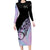 Bowling Strike Graphic Family Matching Long Sleeve Bodycon Dress and Hawaiian Shirt Custom Flaming Ball and Pastel Gradient Swirl Pattern Design - Wonder Print Shop