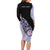 Bowling Strike Graphic Family Matching Long Sleeve Bodycon Dress and Hawaiian Shirt Custom Flaming Ball and Pastel Gradient Swirl Pattern Design - Wonder Print Shop