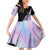 Bowling Strike Graphic Family Matching Off Shoulder Short Dress and Hawaiian Shirt Custom Flaming Ball and Pastel Gradient Swirl Pattern Design - Wonder Print Shop