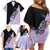 Bowling Strike Graphic Family Matching Off Shoulder Short Dress and Hawaiian Shirt Custom Flaming Ball and Pastel Gradient Swirl Pattern Design - Wonder Print Shop