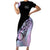 Bowling Strike Graphic Family Matching Short Sleeve Bodycon Dress and Hawaiian Shirt Custom Flaming Ball and Pastel Gradient Swirl Pattern Design - Wonder Print Shop