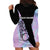 Bowling Strike Graphic Hoodie Dress Custom Flaming Ball and Pastel Gradient Swirl Pattern Design - Wonder Print Shop