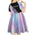 Bowling Strike Graphic Kid Short Sleeve Dress Custom Flaming Ball and Pastel Gradient Swirl Pattern Design - Wonder Print Shop