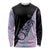 Bowling Strike Graphic Long Sleeve Shirt Custom Flaming Ball and Pastel Gradient Swirl Pattern Design - Wonder Print Shop