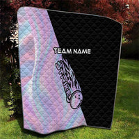 Bowling Strike Graphic Quilt Custom Flaming Ball and Pastel Gradient Swirl Pattern Design - Wonder Print Shop
