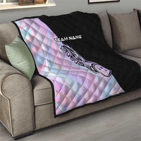Bowling Strike Graphic Quilt Custom Flaming Ball and Pastel Gradient Swirl Pattern Design - Wonder Print Shop