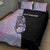 Bowling Strike Graphic Quilt Bed Set Custom Flaming Ball and Pastel Gradient Swirl Pattern Design - Wonder Print Shop
