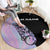 Bowling Strike Graphic Round Carpet Custom Flaming Ball and Pastel Gradient Swirl Pattern Design - Wonder Print Shop