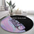 Bowling Strike Graphic Round Carpet Custom Flaming Ball and Pastel Gradient Swirl Pattern Design - Wonder Print Shop