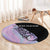 Bowling Strike Graphic Round Carpet Custom Flaming Ball and Pastel Gradient Swirl Pattern Design - Wonder Print Shop
