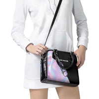Bowling Strike Graphic Shoulder Handbag Custom Flaming Ball and Pastel Gradient Swirl Pattern Design - Wonder Print Shop