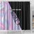 Bowling Strike Graphic Shower Curtain Custom Flaming Ball and Pastel Gradient Swirl Pattern Design - Wonder Print Shop