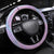 Bowling Strike Graphic Steering Wheel Cover Flaming Ball and Pastel Gradient Swirl Pattern Design - Wonder Print Shop