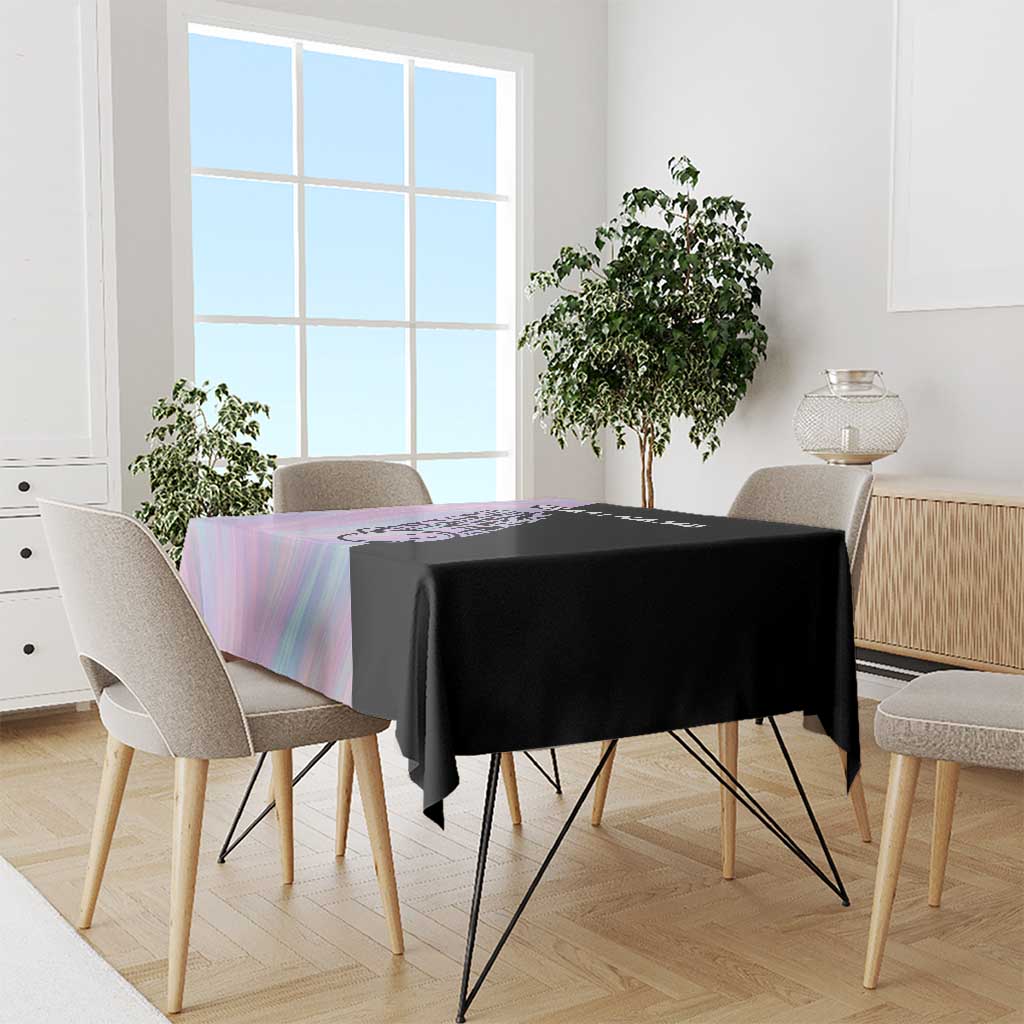 Bowling Strike Graphic Tablecloth Custom Flaming Ball and Pastel Gradient Swirl Pattern Design - Wonder Print Shop