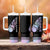 Bowling Strike Graphic Tumbler With Handle Custom Flaming Ball and Pastel Gradient Swirl Pattern Design - Wonder Print Shop