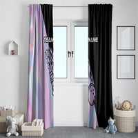 Bowling Strike Graphic Window Curtain Custom Flaming Ball and Pastel Gradient Swirl Pattern Design - Wonder Print Shop