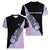 Bowling Strike Graphic Women V-Neck T-Shirt Custom Flaming Ball and Pastel Gradient Swirl Pattern Design - Wonder Print Shop