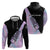 Bowling Strike Graphic Zip Hoodie Custom Flaming Ball and Pastel Gradient Swirl Pattern Design - Wonder Print Shop